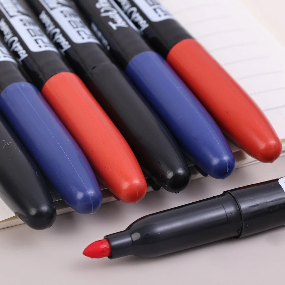 Permanent Marker Pen Drawing Markers Black Blue Red Waterproof Ink Sketch Pens Stationery Art School Supplies For Glass Metal - THOOBO!
