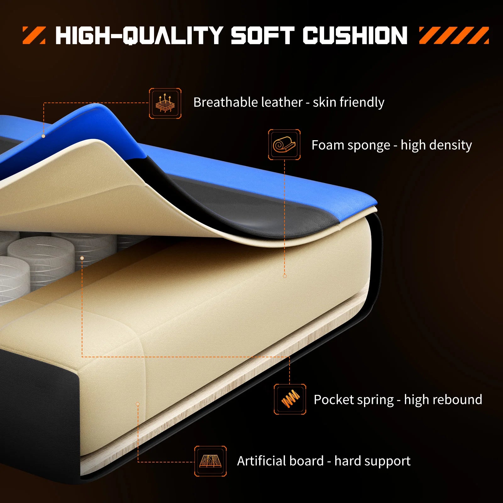 TurboFlex Racing Chair – Adjustable Swivel PU Leather Gaming & Office Throne with Headrest & Lumbar Support - THOOBO!