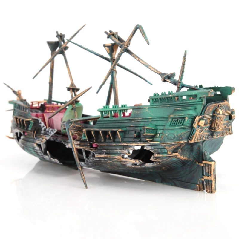 Titanic Trouble: Split Shipwreck Aquarium Adventure Decor