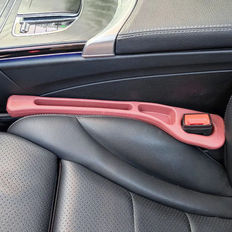 “Crumb Catchers Deluxe” – 2pc Universal Car Seat Gap Filler Duo w/ Leak-Proof Storage & Comfort Touch Strip