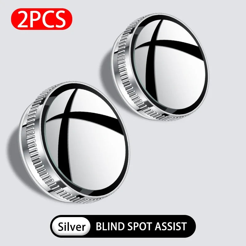 SEAMETAL Car Rearview Sucker Mirrors 360 Blind Spot Mirror Adjustable Round Frame Wide-angle Rearview Auxiliary Convex Mirror