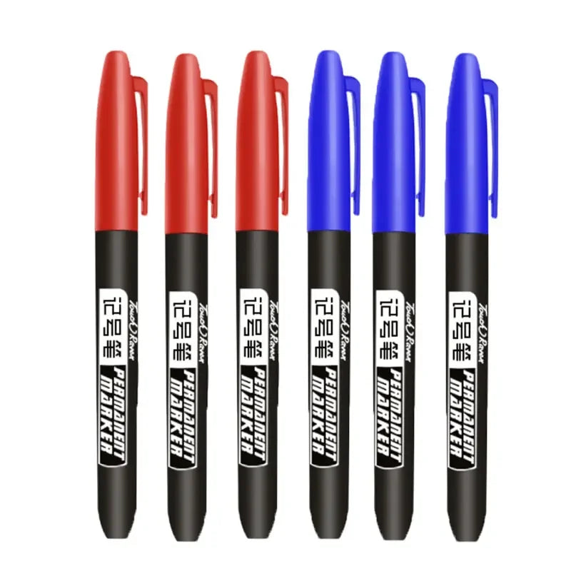 Permanent Marker Pen Drawing Markers Black Blue Red Waterproof Ink Sketch Pens Stationery Art School Supplies For Glass Metal - THOOBO!