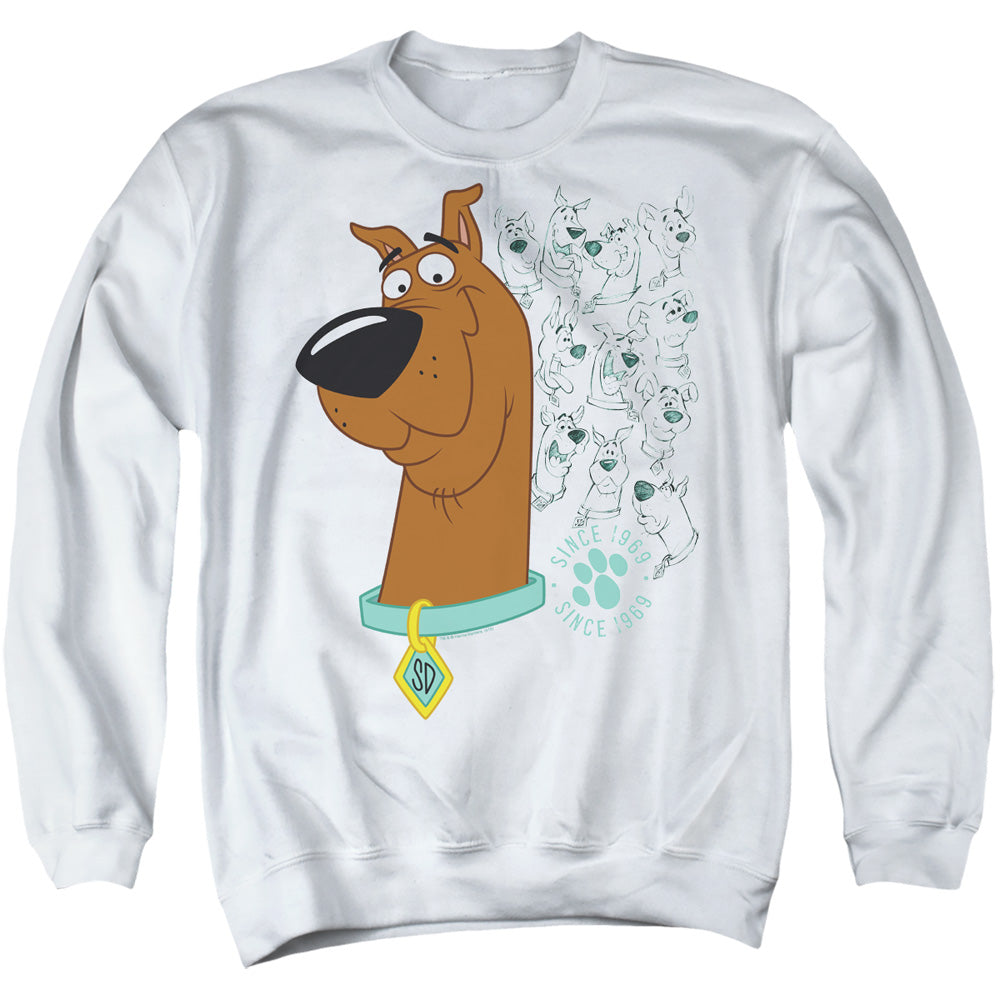 Scooby Doo Evolution Of Scooby Doo Mens Crewneck Sweatshirt White Officially Licensed