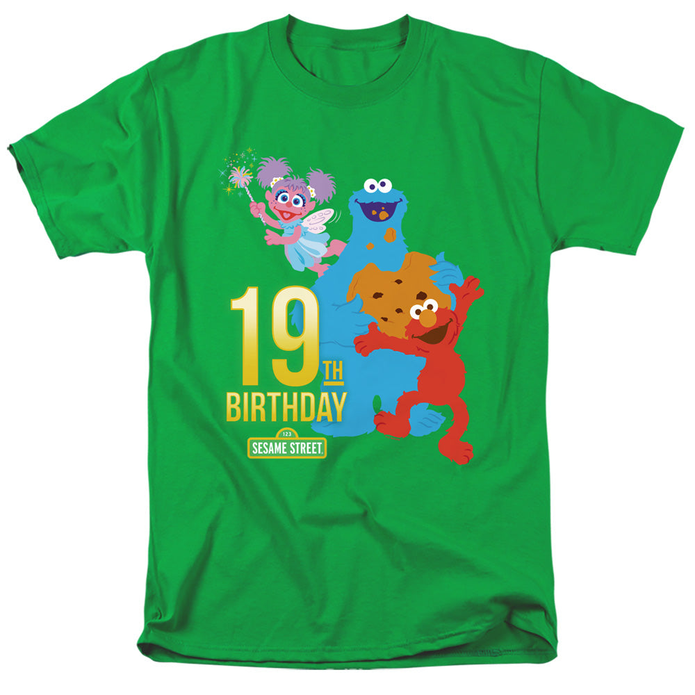 Sesame Street 19Th Birthday Mens T Shirt Kelly Green Officially Licensed