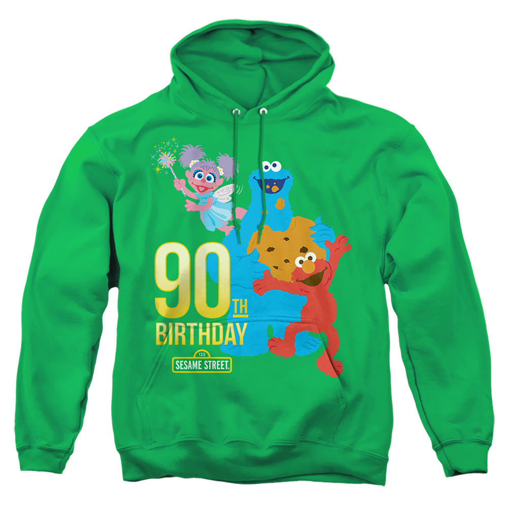 Sesame Street 90Th Birthday Mens Hoodie Kelly Green Officially Licensed