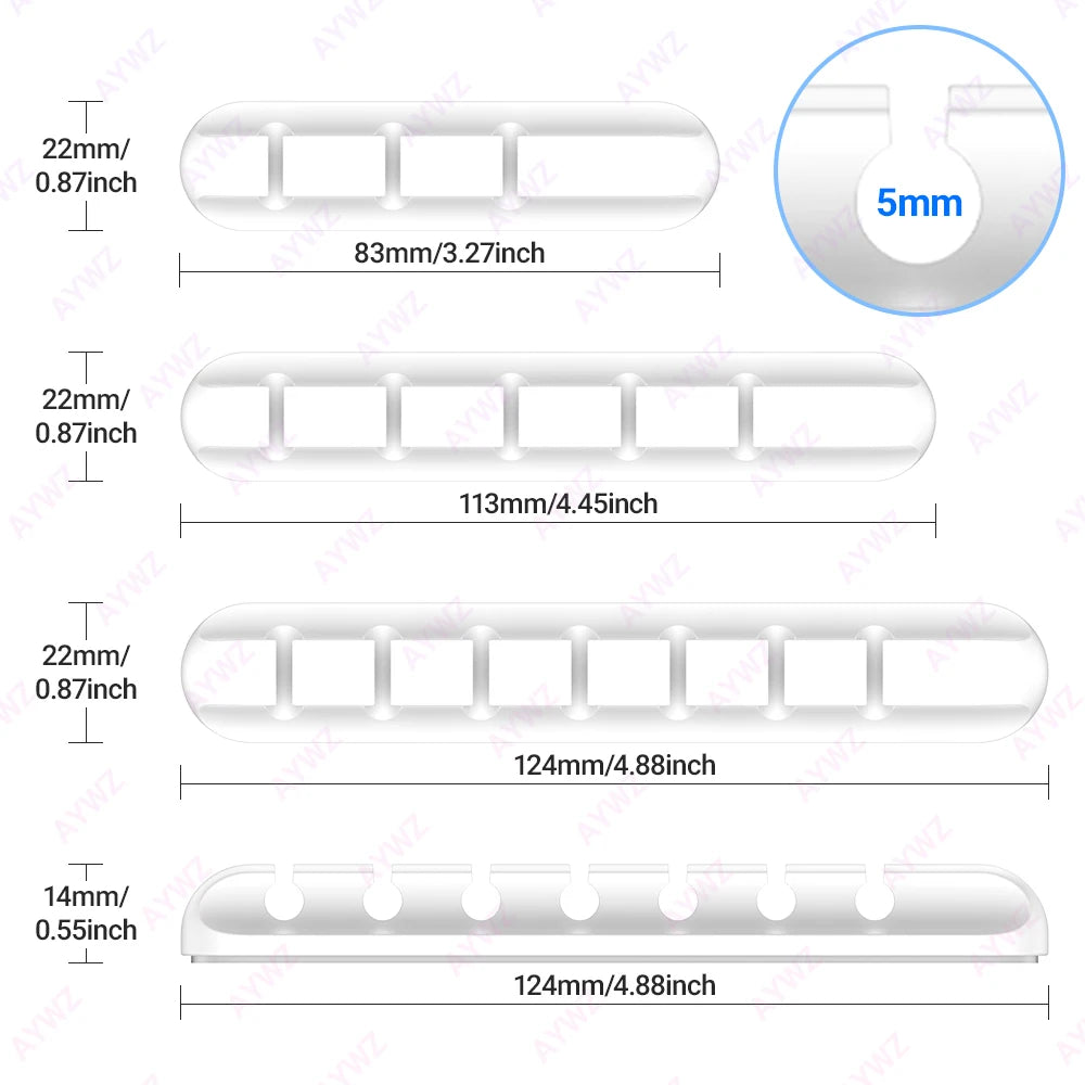 Adhesive Cable Holder Clips Cord Management Wire Organizer for Desktop USB Charging Cable Nightstand Power Cord Mouse Cable - THOOBO!
