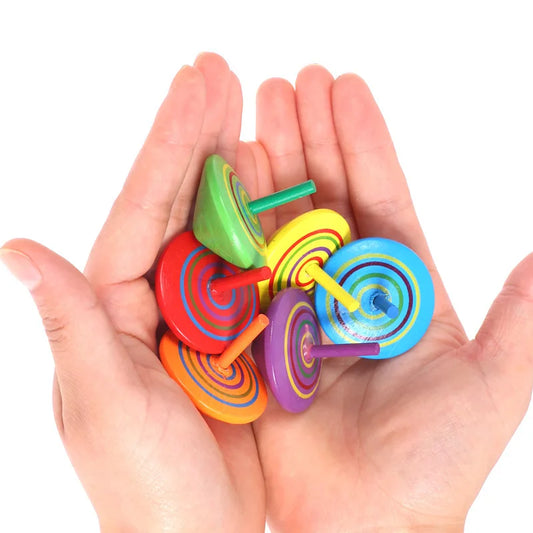 4Pcs Wooden Gyro Toy – Colorful Finger Spinner Party Favor for Kids