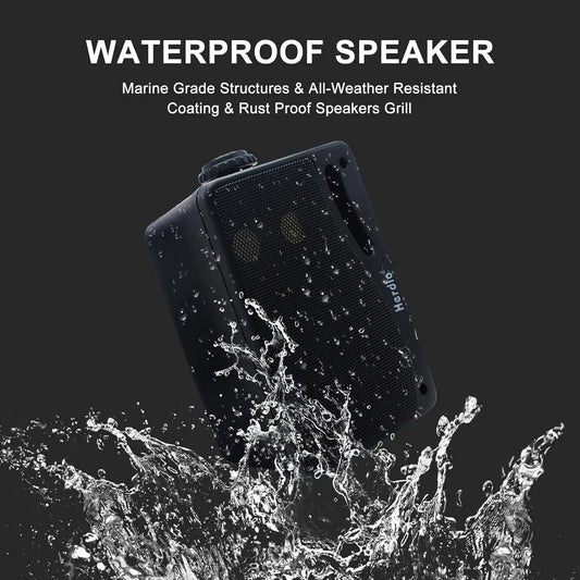 Herdio 3.5" Outdoor Bluetooth Speakers Waterproof 200W 3 Way Upgrade Premium Wall Mount Speakers Durable Mountable Loud Sound