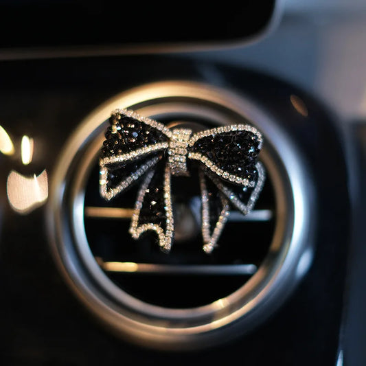 1 set Diamond Bow Flower Air Freshener Car Outlet Aromatherapy Clip Car Perfume Solid Diffuser Decoration Clips Auto Accessories