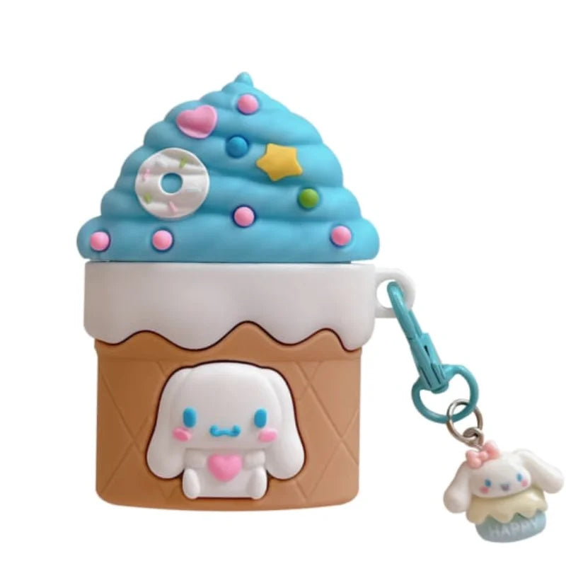 Hot Cute Cartoon Anime Role Ice Cream Cone Cinnamoroll Earphone Case for AirPods 1 2 3 Pro 2rd Soft Silicone Protective Cover