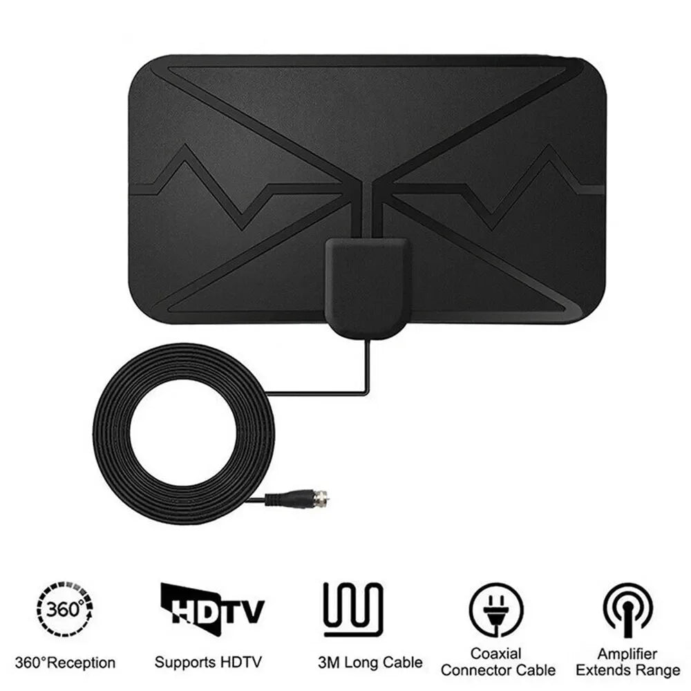 HDTV Hero 3600 – Digital TV Antenna with Supercharged Signal Boost & 3600-Mile Range (Indoor, USB-Powered, 4K-Ready)