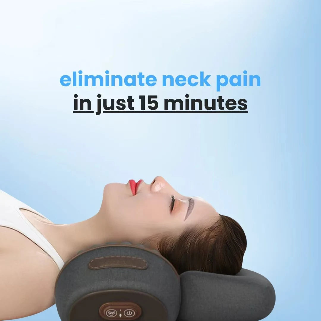 Neck-Fiesta Fusion: 3-in-1 Heat, Vibe & Stretch Pillow for Legends Who Carry It All - THOOBO!