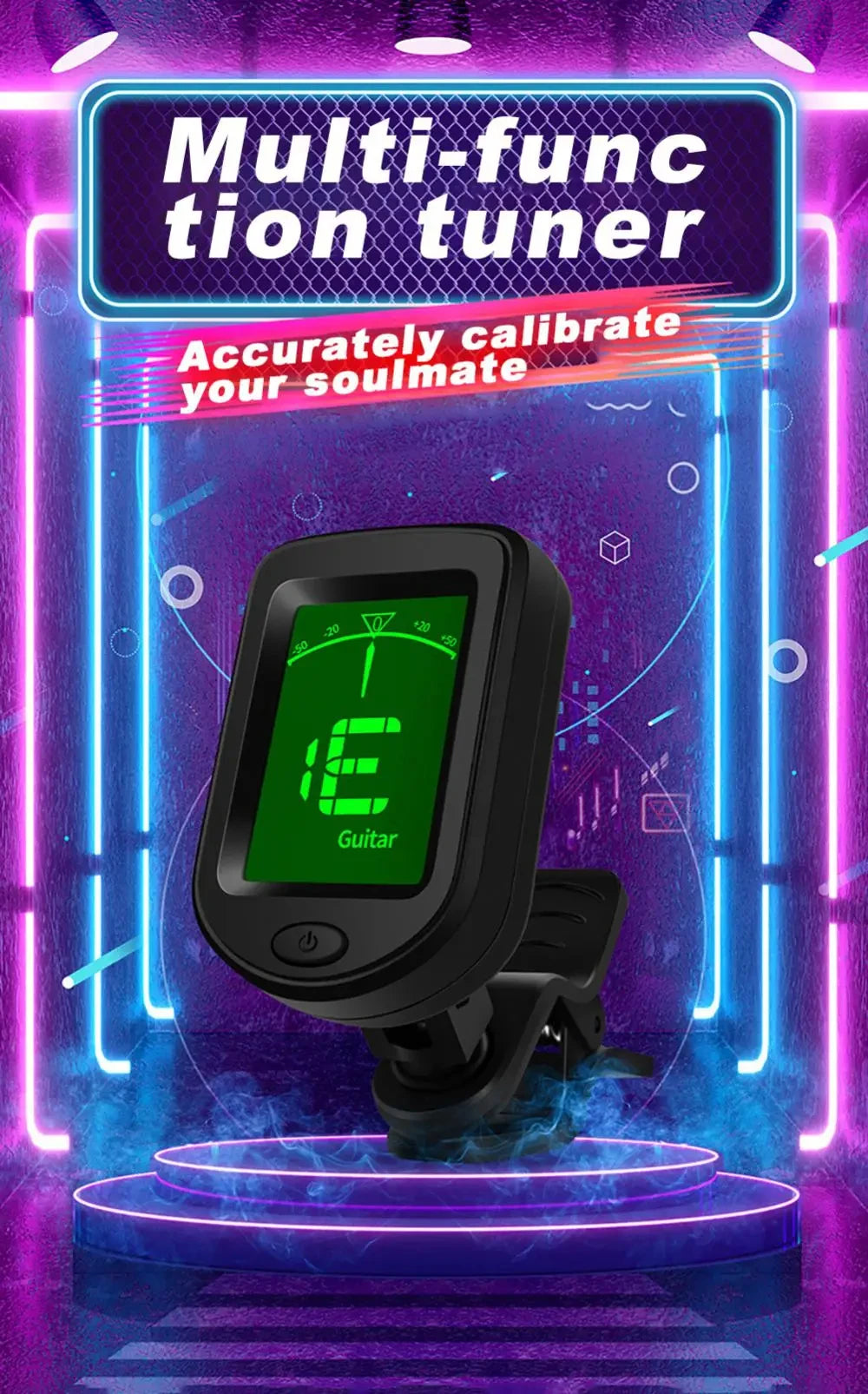 NEW Rechargeable Guitar Tuner For All Instruments Clip on Electronic Tuner for Guitar Bass Ukulele Violin Mandolin Banjo - THOOBO!