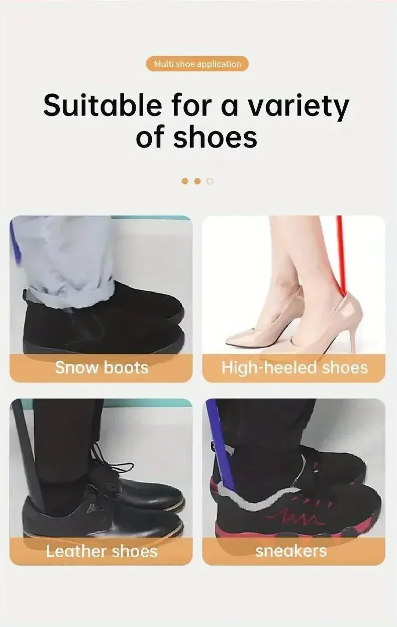 1/2pc long flexible plastic shoe horn for easy wearing of shoes in multiple colors-shoe lifter and spoon shaped shoe accessories - THOOBO!