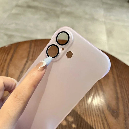 Broderless Case for iPhone 16 Ultra Thin Slim Matte PC Cover for iPhone 11 12 13 14 15 Pro Max 16 Plus Glass Camera Protector