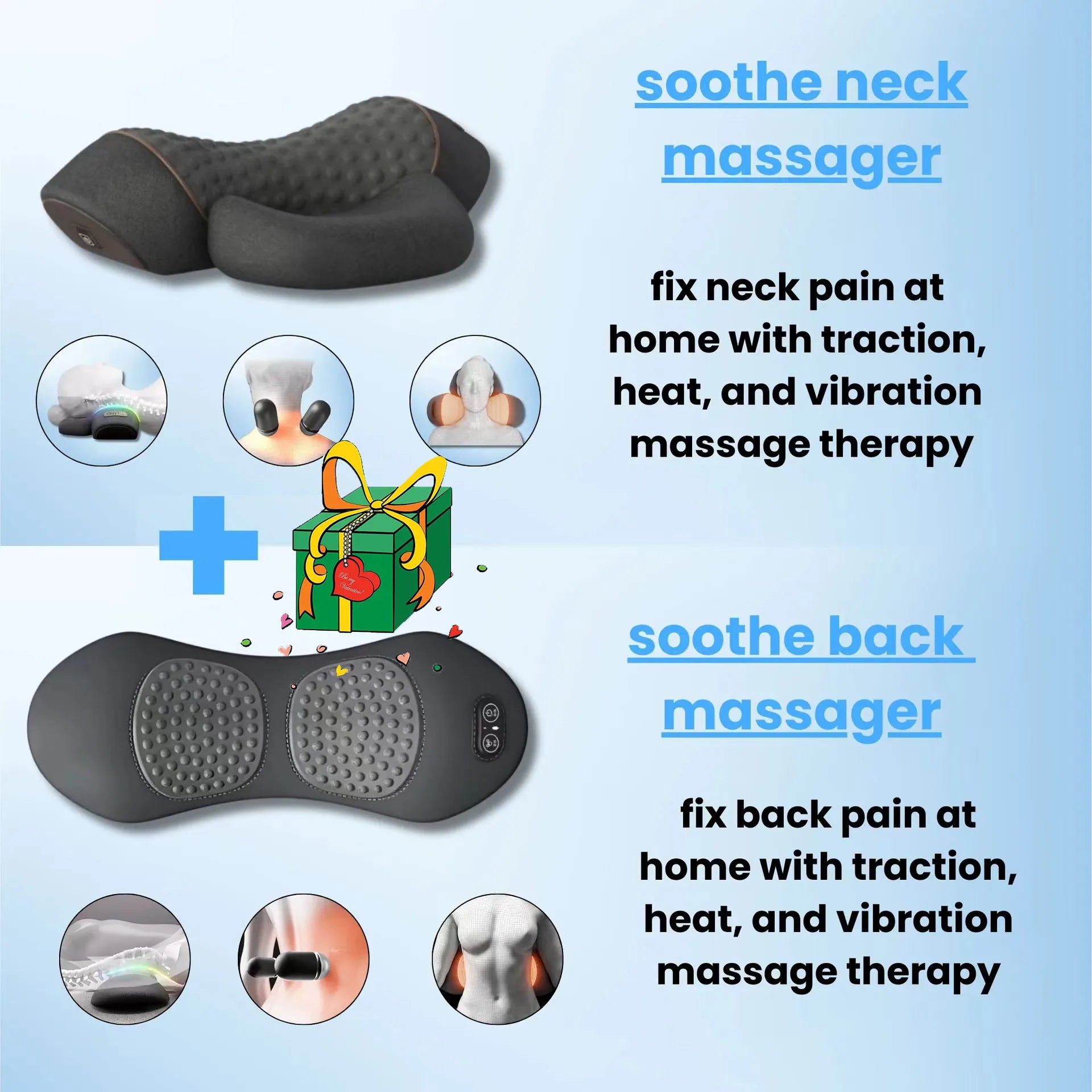Neck-Fiesta Fusion: 3-in-1 Heat, Vibe & Stretch Pillow for Legends Who Carry It All - THOOBO!