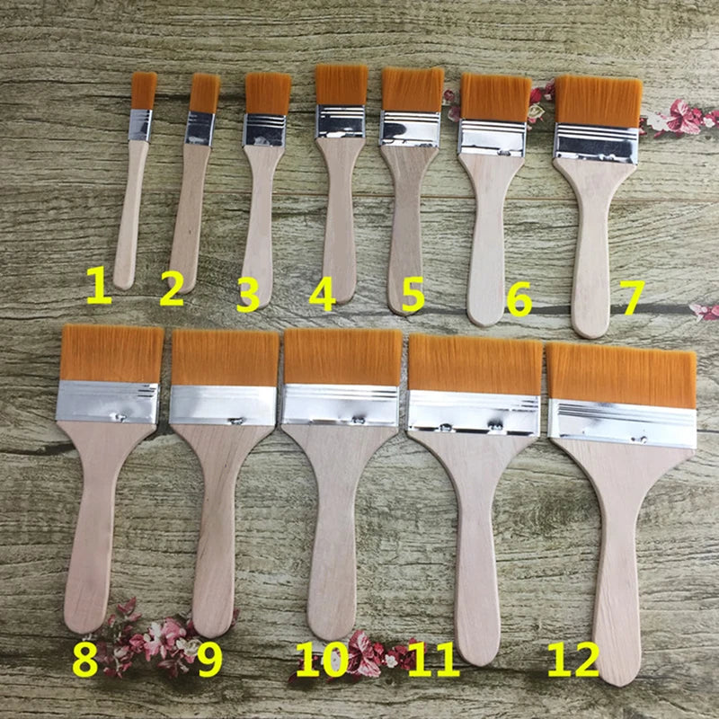 Brush Up Your Genius – THOOBO! 12-Piece Nylon Paint Brush Set for Acrylic, Watercolor & Oil (Wood Handle, All Sizes)