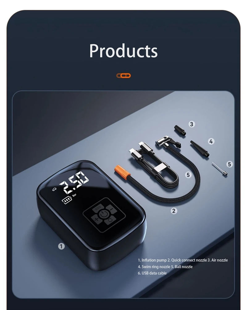 “Pump Commander Pro” Wireless Electric Air Compressor – Inflate Anything, Anywhere, Anytime