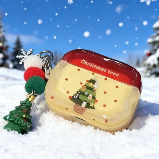 Cute Cartoon Christmas Tree & Animal Case Gen Protective Cover For Daily Use Holiday Travel For AirPods Pro 1/2/3 Peripheral