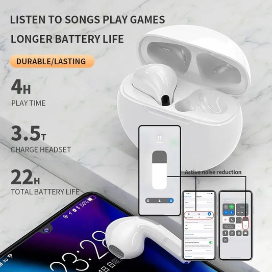 Pro6 SoundPods 5.3 – Smart Touch Bluetooth Earbuds with Deep Bass, Noise Cancel, & Workout-Ready Water Resistance - THOOBO!