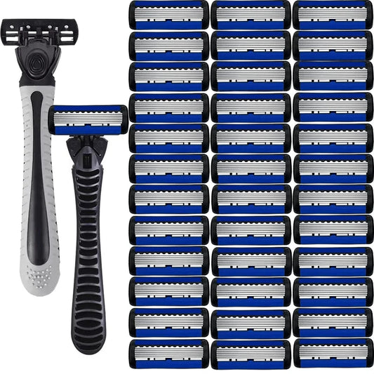 HexEdge Pro 6‑Blade Men’s Manual Razor & Metal Stand – Dominate Every Stroke - THOOBO!