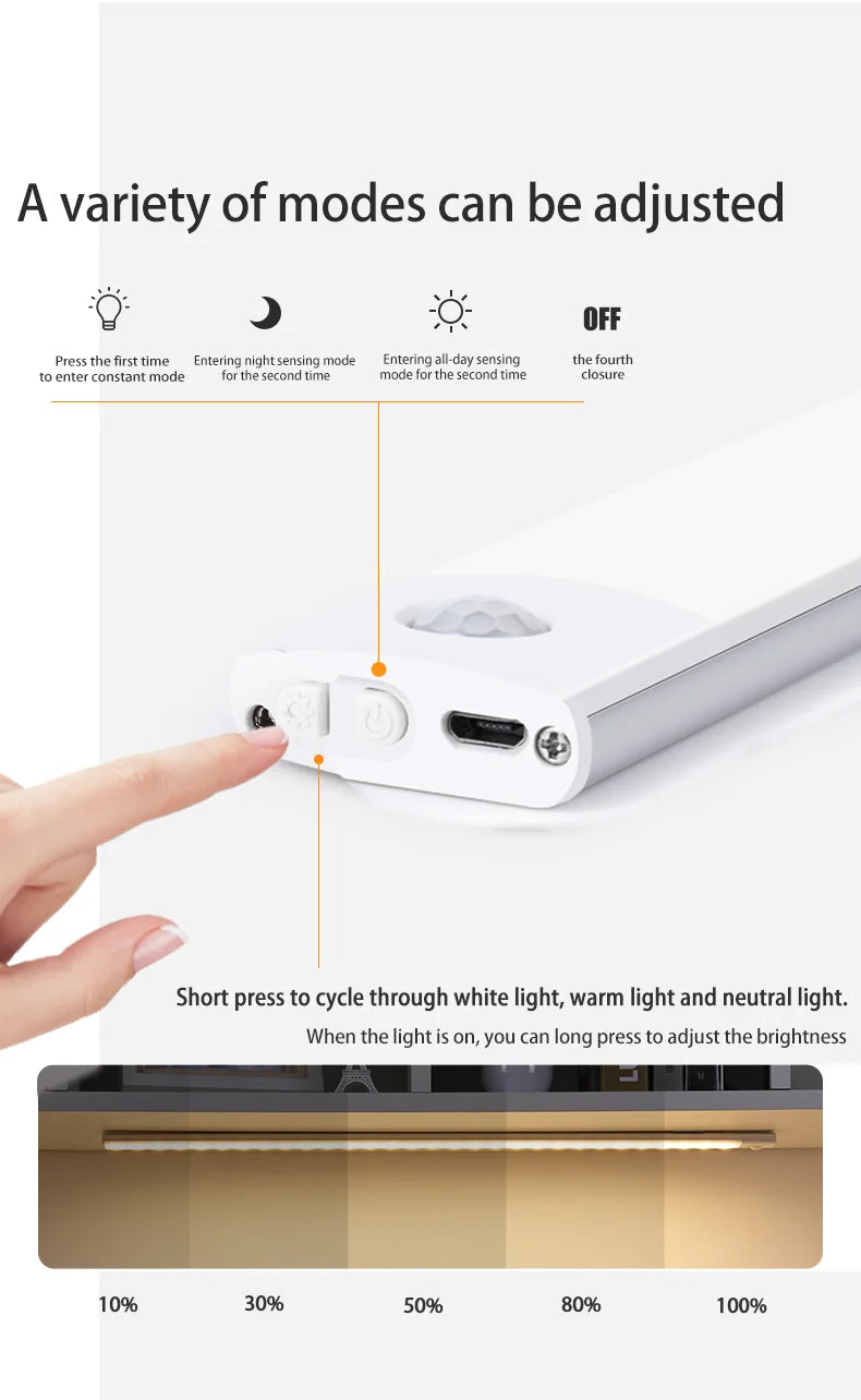 LIGHT RAIDERS Magnetic Motion Sensor Bar – Rechargeable Cabinet Saber for Kitchens, Closets & Crisis Mode - THOOBO!