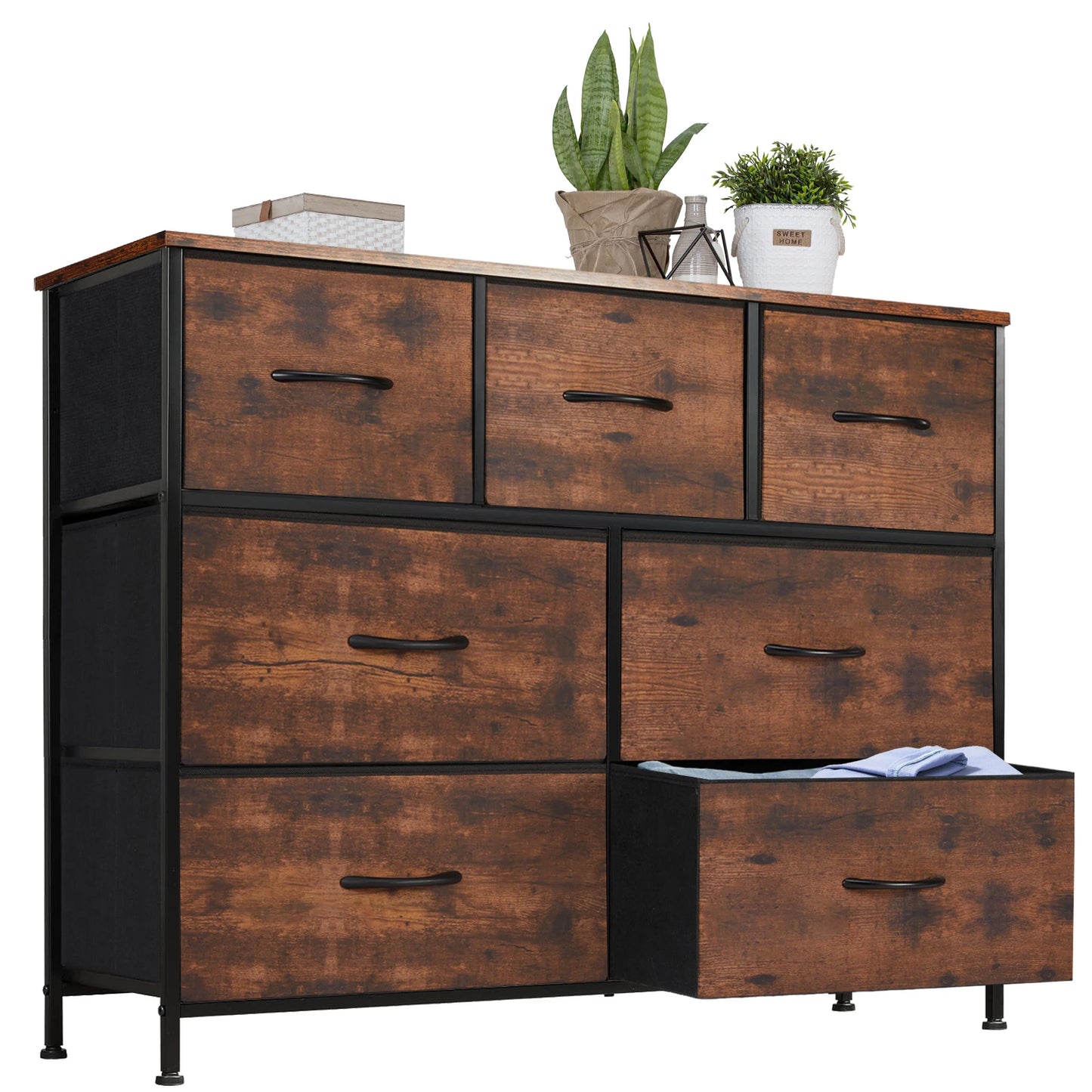 JHK Desser For Bedroom With 7 Fabric Drawers Organizer Storage Closet Chest Clothes For Living Room Display Cabinet Of Furniture - THOOBO!