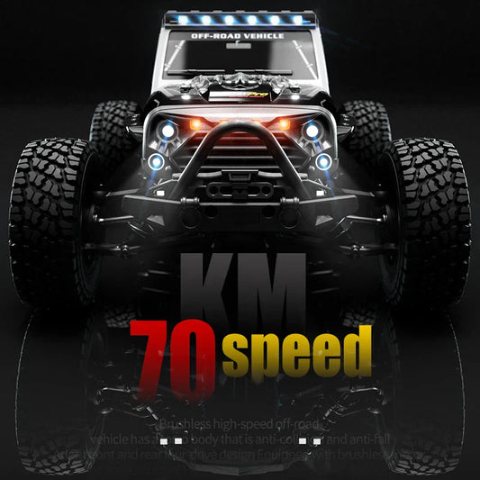 16103PRO 2.4GHz RC Car 70KM/H: Brushless 1:16 4WD Off-Road Vehicle with LED