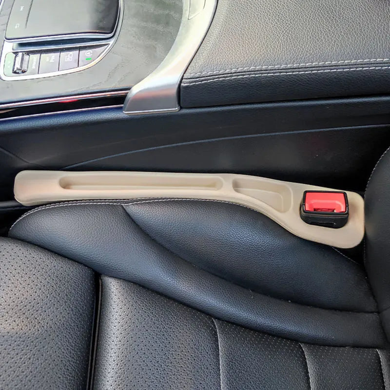 “Crumb Catchers Deluxe” – 2pc Universal Car Seat Gap Filler Duo w/ Leak-Proof Storage & Comfort Touch Strip