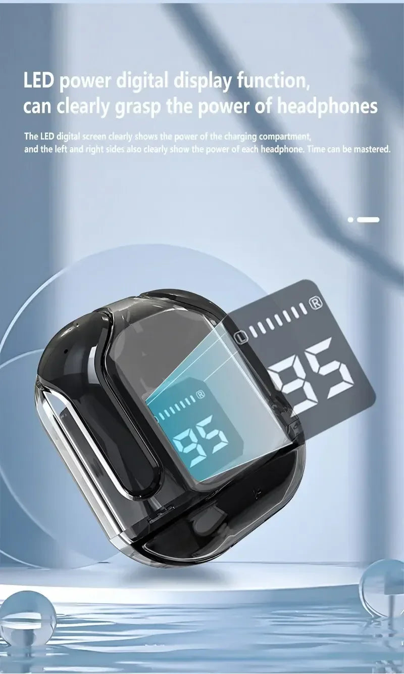 Original T2 Transparent Wireless Bluetooth Earphones with LED Power Display – HiFi Stereo Sound & Built-in Mic for Xiaomi and More - THOOBO!