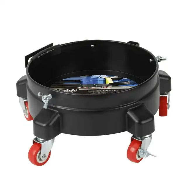 BucketRoll Boss 360° Garage Dolly – Locking 5-Wheel Detailing Caddy for 3.5–7 Gal Buckets