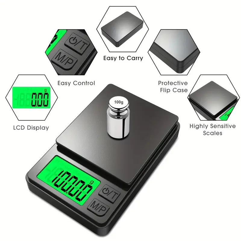 MicroMaster 1000 – Pocket Precision Scale for Food, Jewelry, Powders & Travel Weigh-Ins (0.1g Accuracy, 1000g Max)