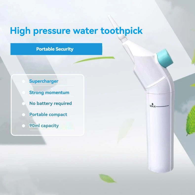 Household High Pressure Oral Irrigator Portable Teeth Clean Water Dental Floss Manual High Pressure Water Toothpick - THOOBO!