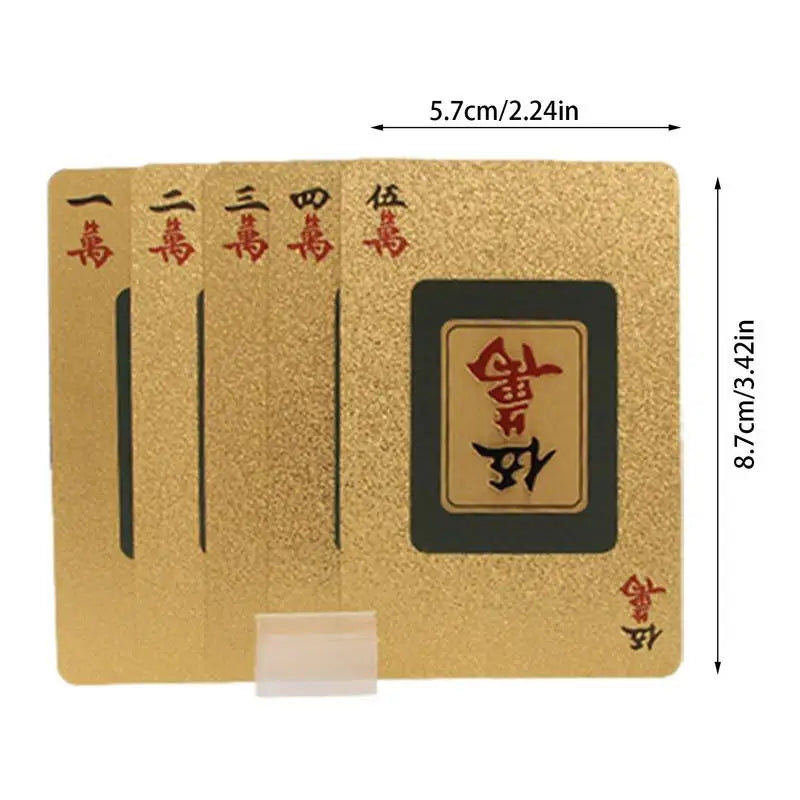 Frosted PVC Mahjong Poker Set – Waterproof 146-Piece Card Game in Deluxe Metal Box (Chinese & American Style)