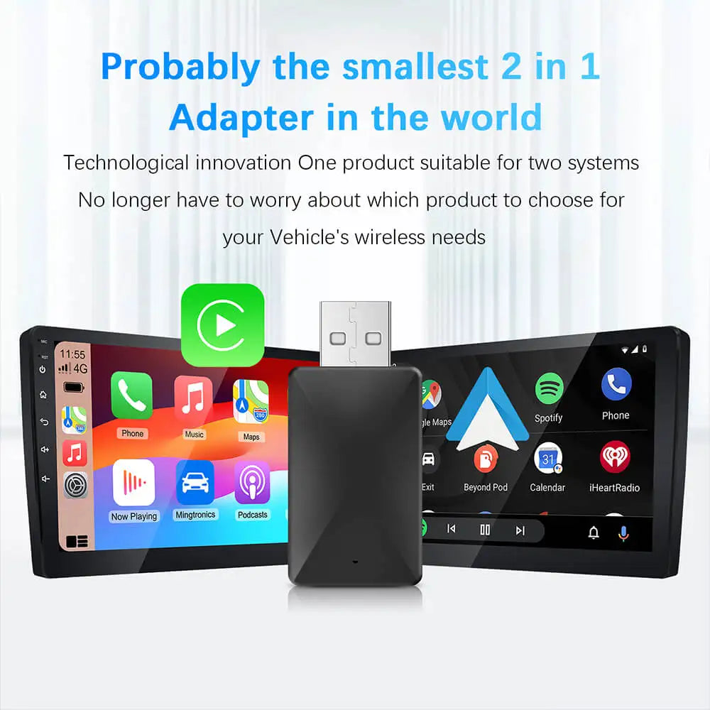 DriveMate DuoLink – 2-in-1 Wireless CarPlay & Android Auto Adapter | Plug & Play USB Converter for Factory OEM Systems