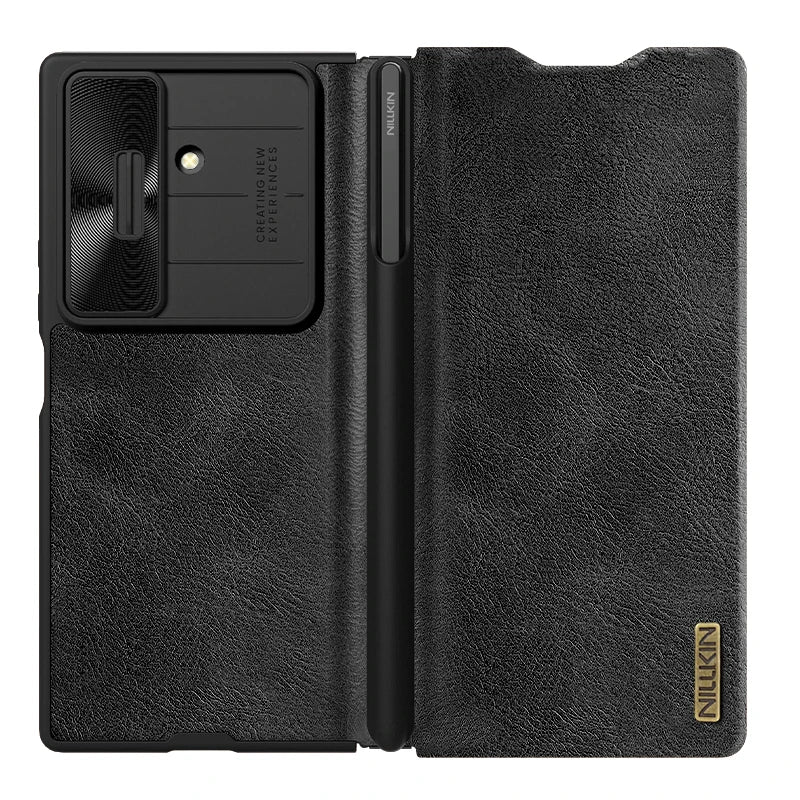 Nillkin for Samsung Galaxy Z Fold 7 5G Case Qin Flip Leather Case Luxury With Customs S-Pen 360 Protection Cover