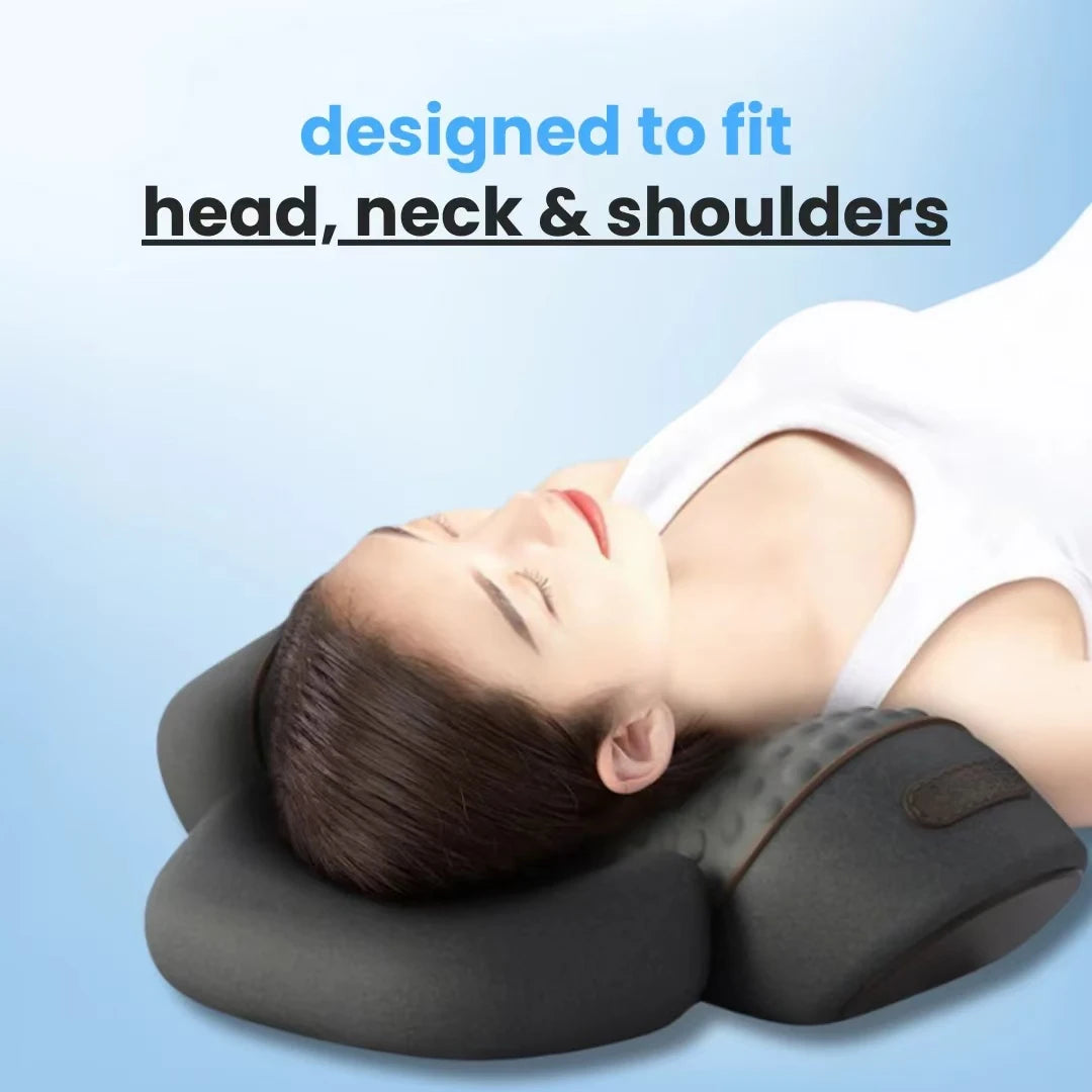 Neck-Fiesta Fusion: 3-in-1 Heat, Vibe & Stretch Pillow for Legends Who Carry It All - THOOBO!