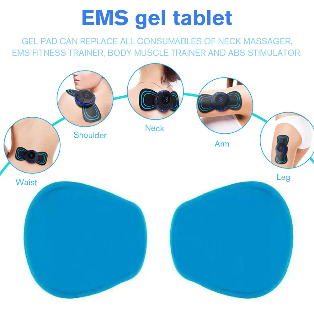 30-80Set Massager Patch Replacement Silicon Gel Muscle Stimulator Sticker Reusable Safe Harmless EMS Neck Trainer Accessories - THOOBO!