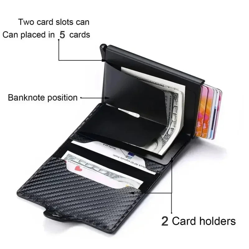 CEXIKA VaultPro – Large Capacity RFID-Blocking Carbon Fiber Magic Wallet for Men 💳🛡️ - THOOBO!
