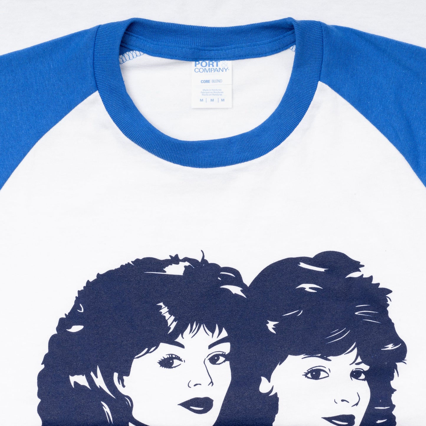 Step Bros Classic Music Singers Duo's Raglan Blue and White Tribute Movie T-shirt Tee
