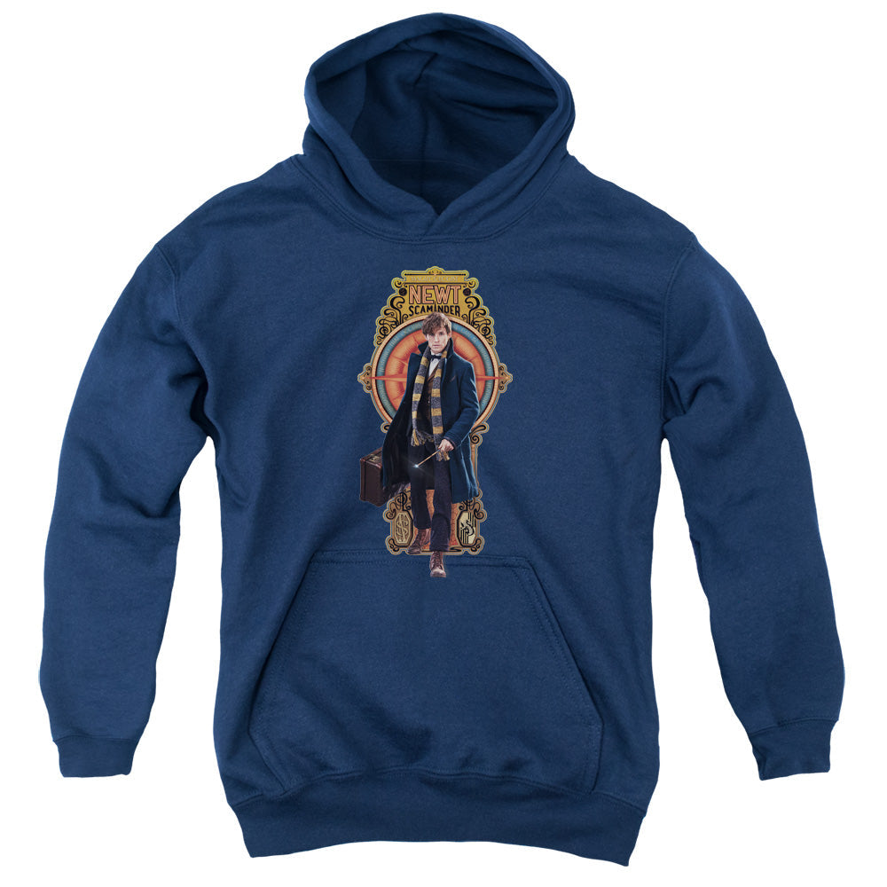 Fantastic Beasts Newt Scamander Kids Youth Hoodie Navy Blue Officially Licensed