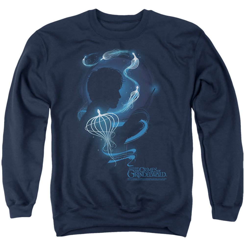 Fantastic Beasts 2 Newt Silhouette Mens Crewneck Sweatshirt Navy