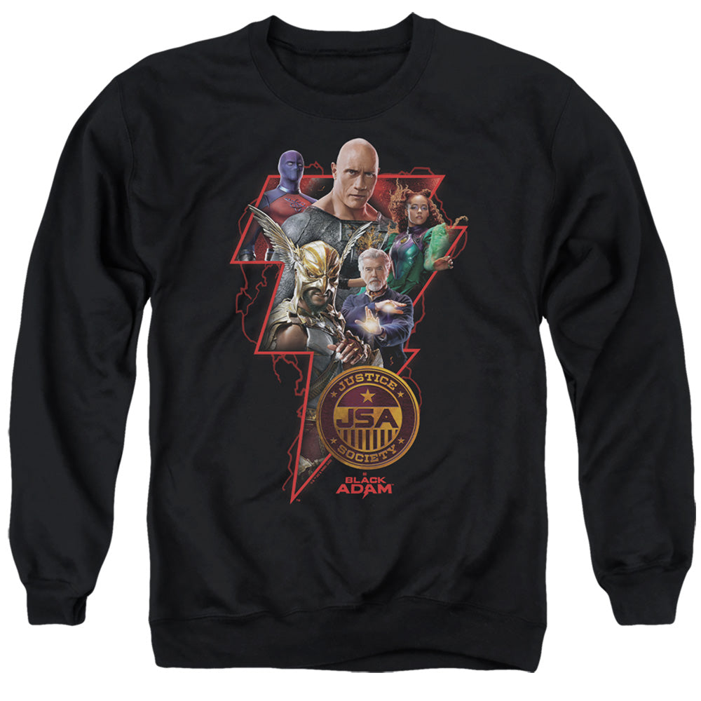 Black Adam Black Adam Character Bolt Mens Crewneck Sweatshirt Black