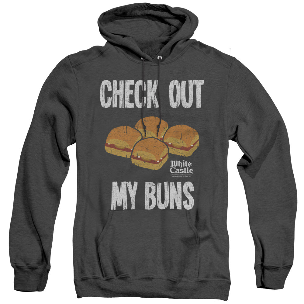 White Castle My Buns Mens Heather Hoodie Black Officially Licensed
