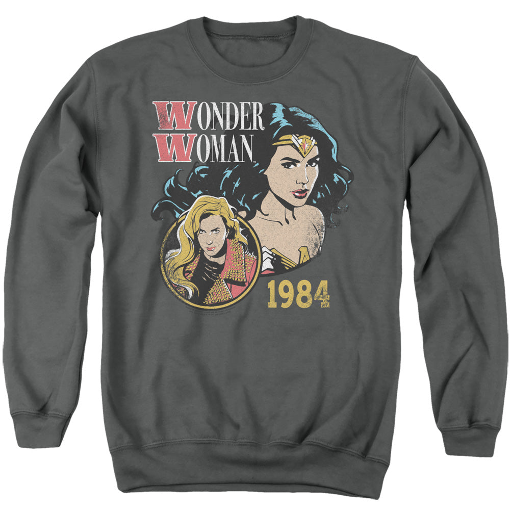 Wonder Woman 84 84 Retro Mens Crewneck Sweatshirt Charcoal Officially Licensed