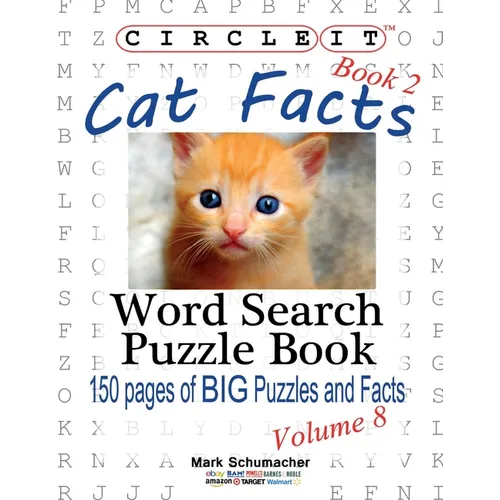 Circle It, Cat Facts, Book 2, Word Search, Puzzle Book