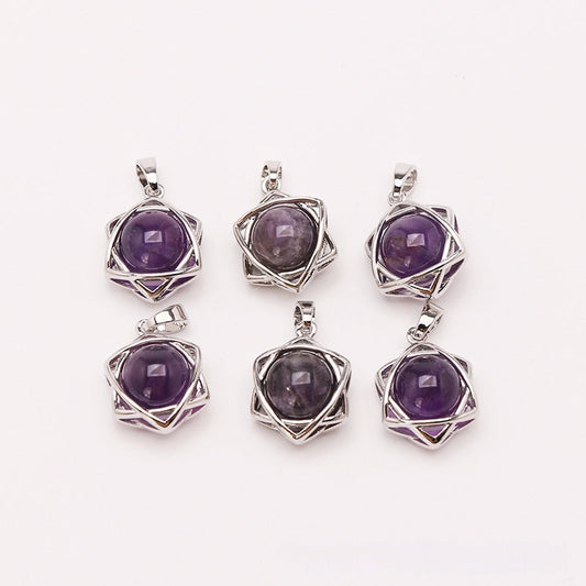 Crystal Aventurine Agate Star Pendant Beads