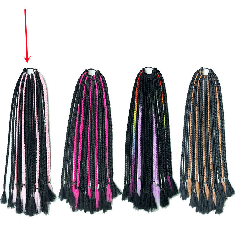 Female African Braided Hair Hip Hop Colorful Wig