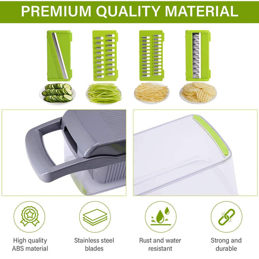 12-in-1 Manual Vegetable Chopper and Slicer