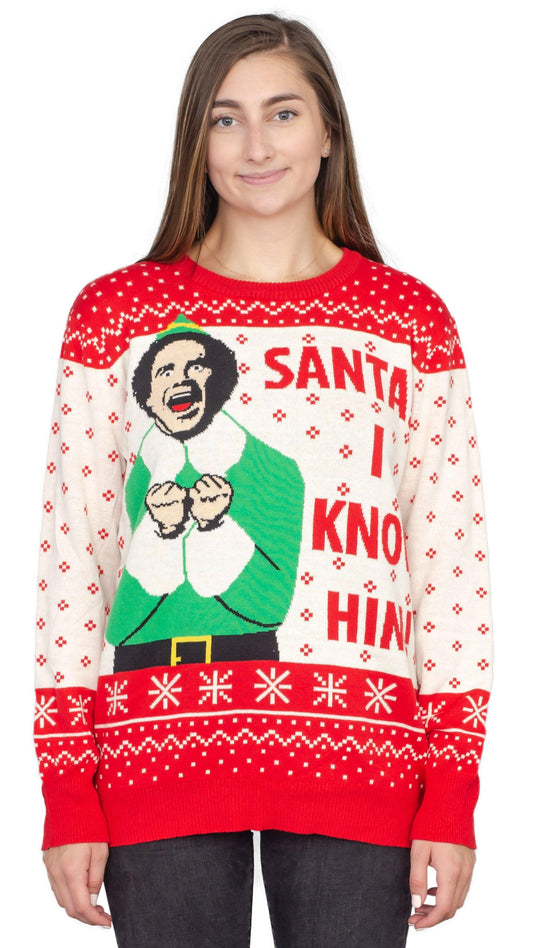 Elf Buddy Santa I Know Him Ugly Christmas Sweater